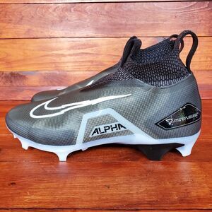 Nike Alpha Menace Elite 3 Cleats Flyknit Black Sz 10.5 CT6648-001‎ New Football